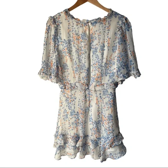 Saints + Secrets pretty flouncy floral print dress with ruffles M - Picture 2 of 11